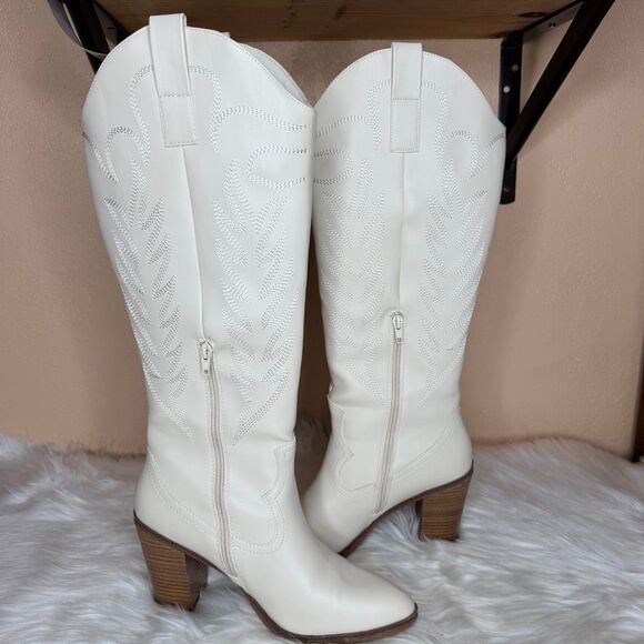 Altar'd State Jewell Tall Cream Western Cowboy Cowgirl Boots Size 9 - Picture 16 of 16